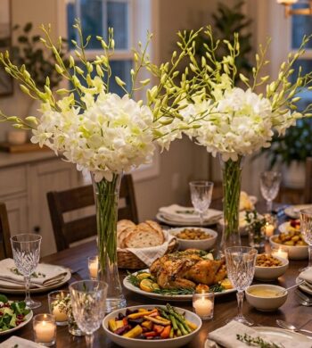 White Dendrobiums (2 Vases!)