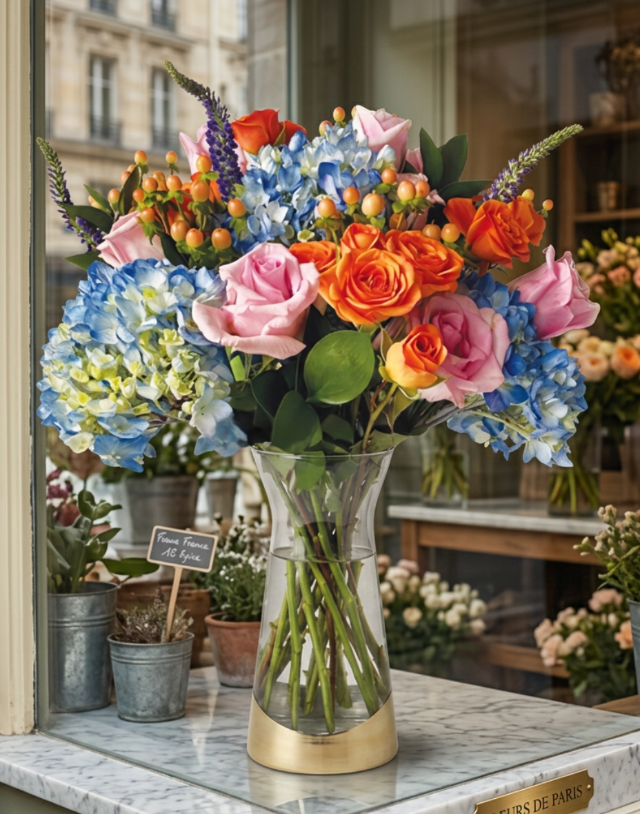Hydrangea and Rose Bouquet | Calyx Flowers