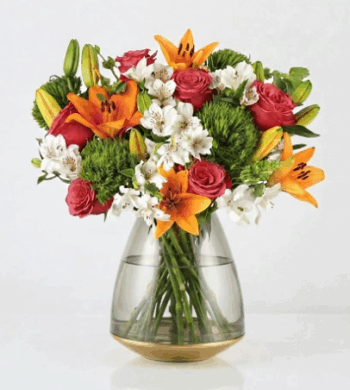 Morning Frost Lilies & Roses Bouquet