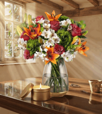 Morning Frost Lilies & Roses Bouquet