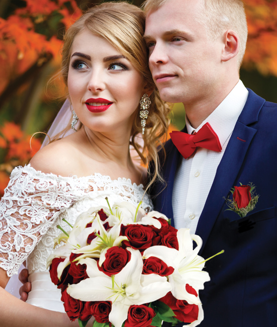 red and white wedding dresses