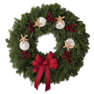 Fresh Coastal Holiday Wreath - Calyx Flowers, Inc. Fresh Coastal Holiday Wreath