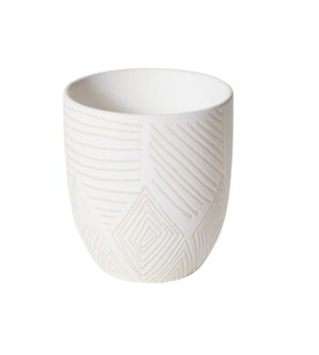 White Pattern Ceramic Cachepot 6 x5.75