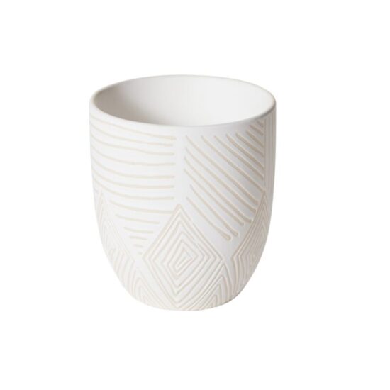 White Pattern Ceramic Cachepot 6 x5.75