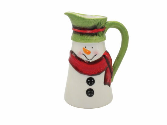 Snowman Pitcher with Green Hat