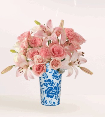 Blush Lilies & Spring Roses Bouquet