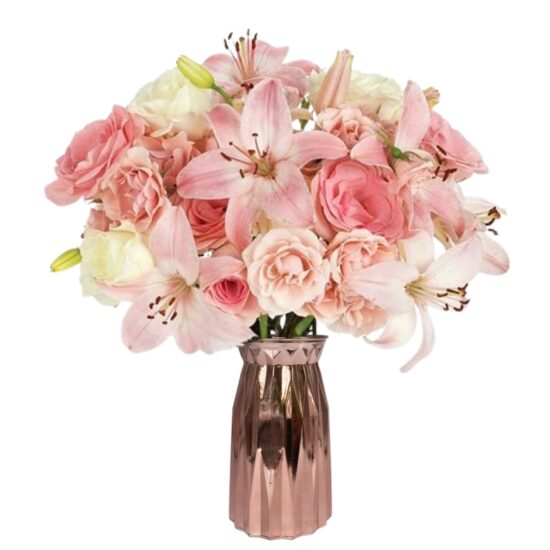Blush Lilies & Spring Roses Bouquet