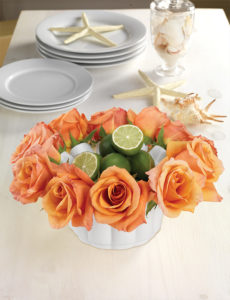 Orange Rose Bowl Centerpiece