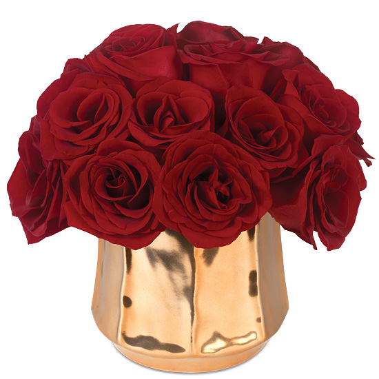 Red Long Stemmed Roses with vase