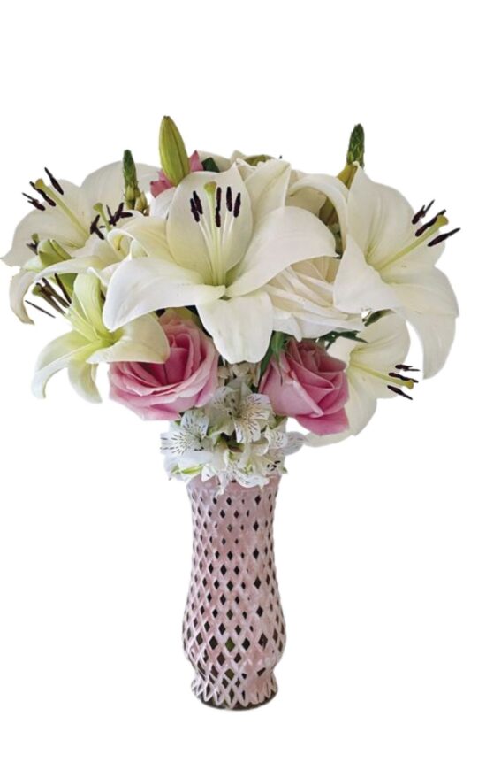 Pink Roses & Cloud Lilies Bouquet