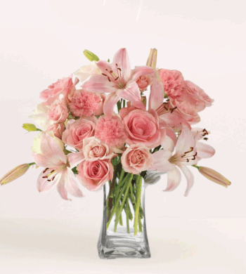 Blush Lilies & Spring Roses Bouquet