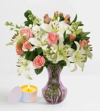 Blooms of Spring With Candle