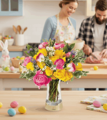 Easter Table Ranunculus & Roses Bouquet