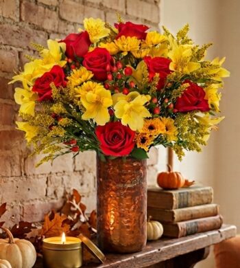 Fall Roses & Mums Bouquet