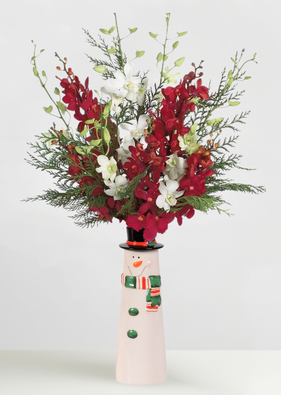 Snowman Orchid Bouquet