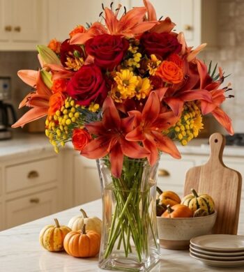 Roses, Poms, Lilies and Mums Bouquet