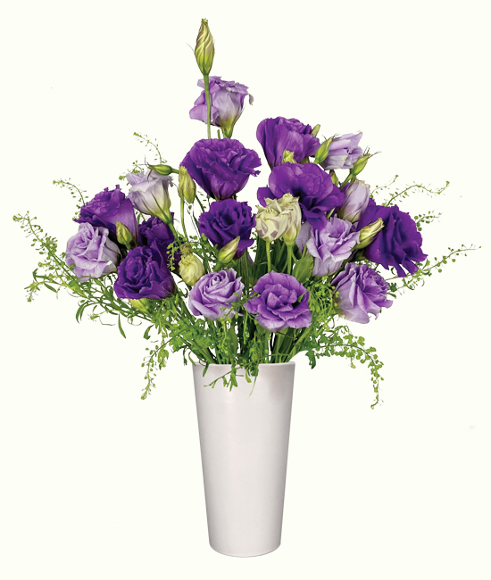 purple lisianthus centerpiece